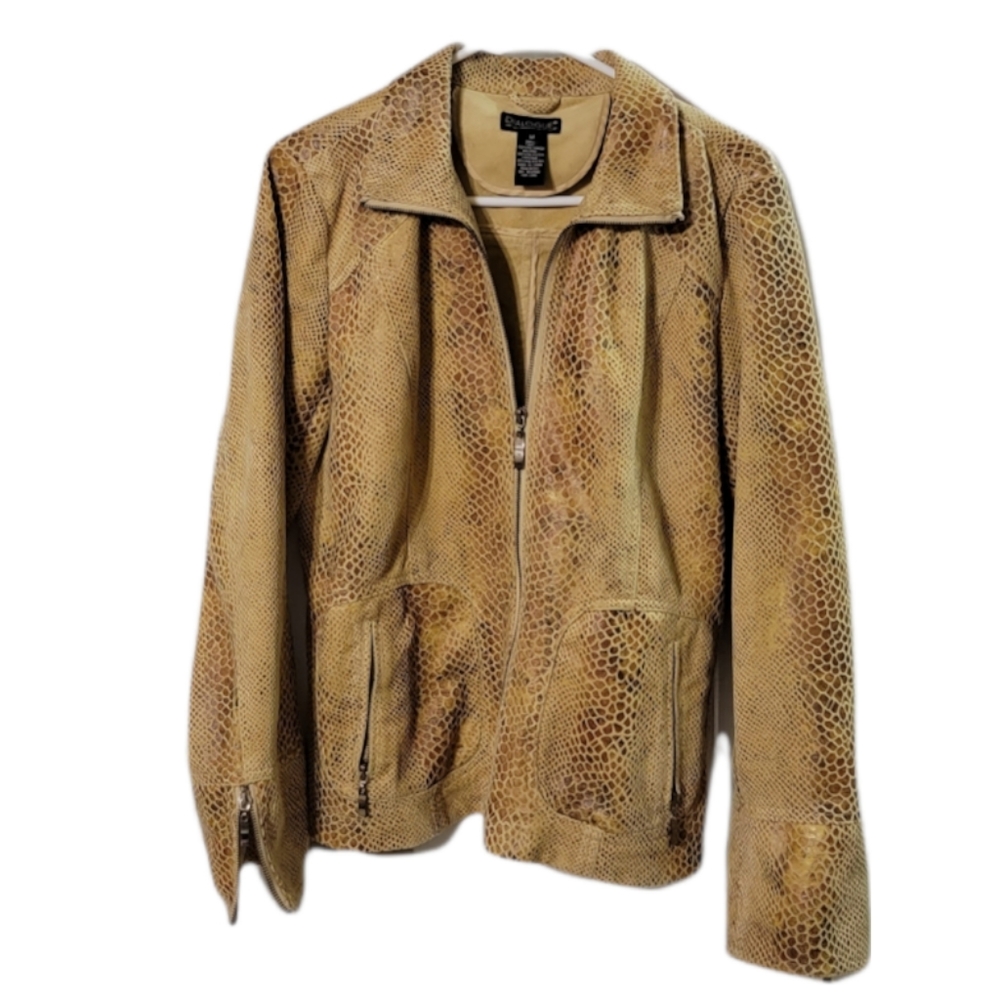 Dialogue Faux Snake Skin Leather Jacket size M